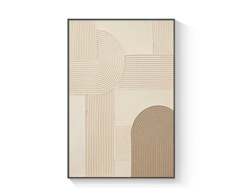 Pastel Beige Abstract Minimalist Geometric Wall Art Fine Art Canvas Prints Pictures For Living Room Bedroom Art For Modern Apartment Decor