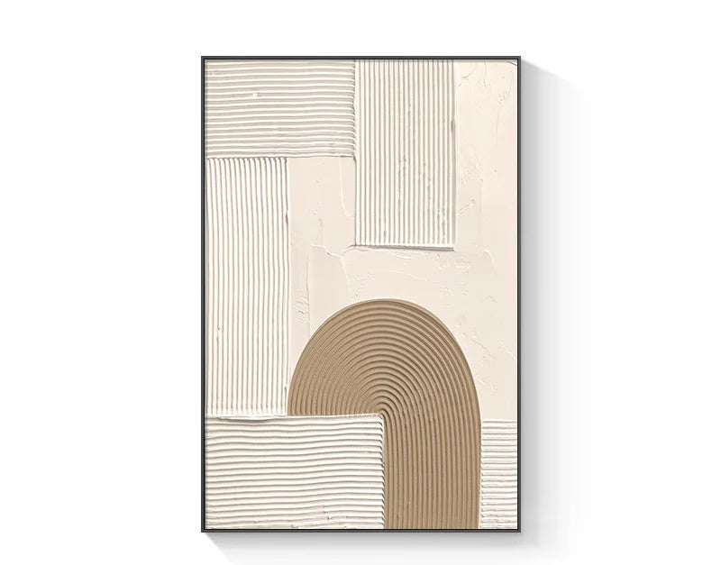 Pastel Beige Abstract Minimalist Geometric Wall Art Fine Art Canvas Prints Pictures For Living Room Bedroom Art For Modern Apartment Decor