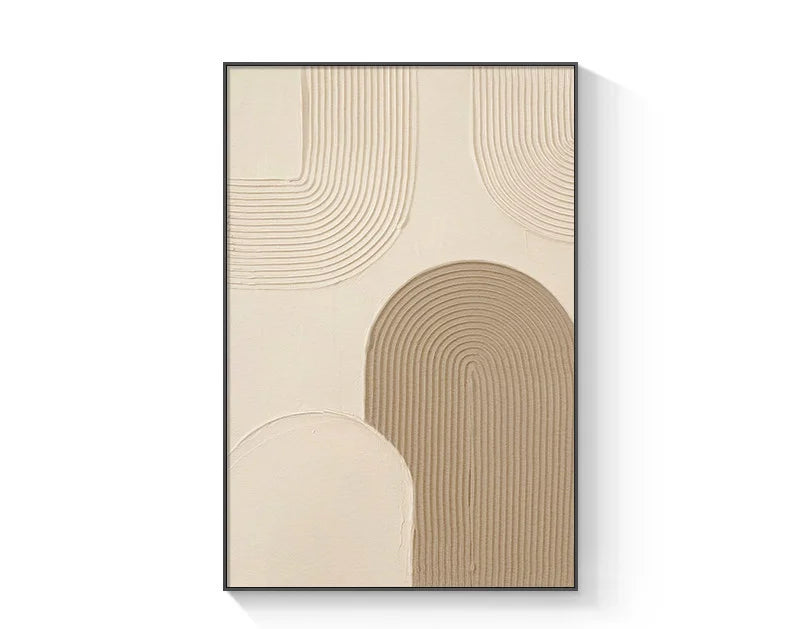 Pastel Beige Abstract Minimalist Geometric Wall Art Fine Art Canvas Prints Pictures For Living Room Bedroom Art For Modern Apartment Decor
