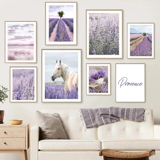 Pictures Of Provence Landscape Purple Lavender Wall Art Fine Art Canvas Prints Gallery Wall Pictures For Living Room Art Decor