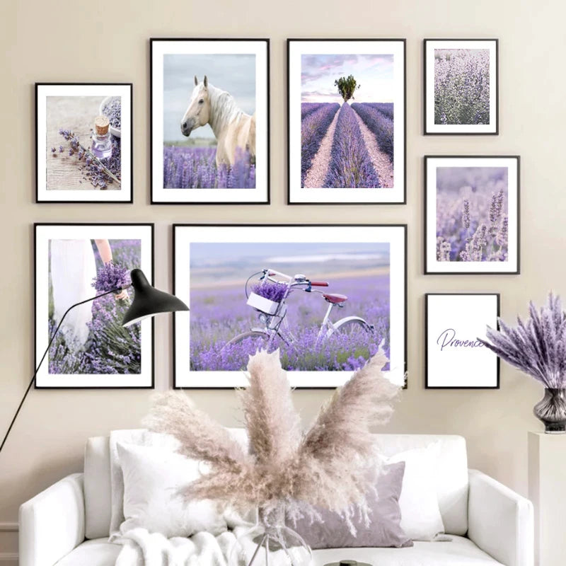 Pictures Of Provence Landscape Purple Lavender Wall Art Fine Art Canvas Prints Gallery Wall Pictures For Living Room Art Decor