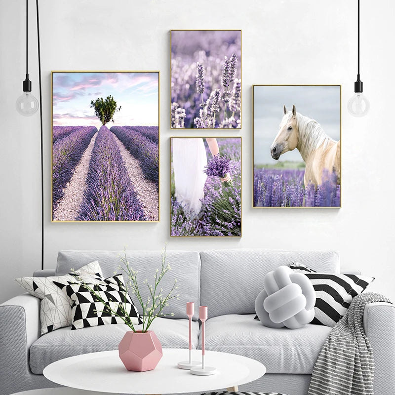 Pictures Of Provence Landscape Purple Lavender Wall Art Fine Art Canvas Prints Gallery Wall Pictures For Living Room Art Decor