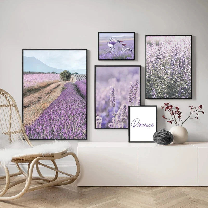 Pictures Of Provence Landscape Purple Lavender Wall Art Fine Art Canvas Prints Gallery Wall Pictures For Living Room Art Decor