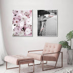 Pink Angel Wings Ballet Dancer Wall Art Fine Art Canvas Prints Black White Fashion Pictures For Living Room Bedroom Salon Art Decor