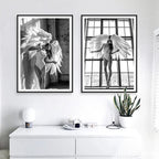 Pink Angel Wings Ballet Dancer Wall Art Fine Art Canvas Prints Black White Fashion Pictures For Living Room Bedroom Salon Art Decor