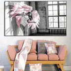 Pink Angel Wings Ballet Dancer Wall Art Fine Art Canvas Prints Black White Fashion Pictures For Living Room Bedroom Salon Art Decor