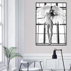 Pink Angel Wings Ballet Dancer Wall Art Fine Art Canvas Prints Black White Fashion Pictures For Living Room Bedroom Salon Art Decor