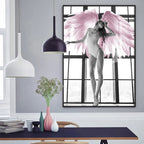 Pink Angel Wings Ballet Dancer Wall Art Fine Art Canvas Prints Black White Fashion Pictures For Living Room Bedroom Salon Art Decor