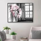 Pink Angel Wings Ballet Dancer Wall Art Fine Art Canvas Prints Black White Fashion Pictures For Living Room Bedroom Salon Art Decor