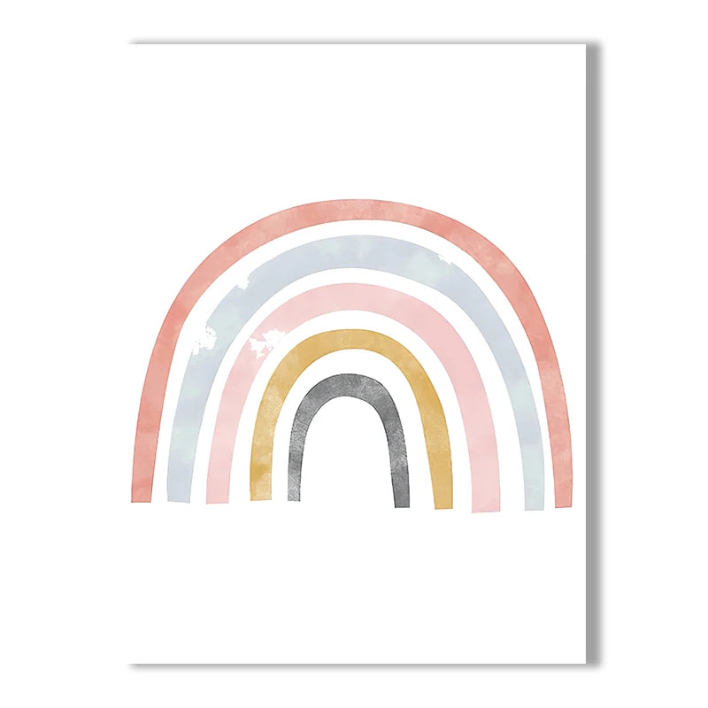 Pink Heart Cloud Rainbow Nursery Wall Art Fine Art Canvas Prints Colorful Pictures For Baby's Bedroom Kid's Room Nordic Nursery Wall Decor 2025 a