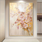 Decorative floral painting in a modern interior setting