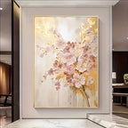 Decorative floral painting in a modern interior setting
