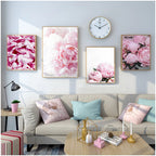 Pink Rose Floral Wall Art Fine Art Canvas Prints Chic Fashion Botany Pictures For Living Room Bedroom Boutique Art For Modern Interiors