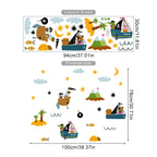 Pirate Ship & Desert Island Wall Decals – Nautical Adventure Wall Stickers for Kids’ Bedroom or Nursery Decor