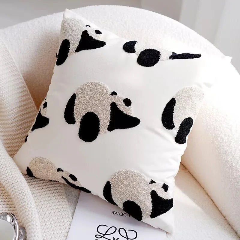 Plush Embroidered Nordic Cushion Covers Modern Simple Woven Cute Animal Design Throw Pillow Cover For 45x45cm Sofa Cushions