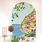 Positano Lemon Grove Archway Wall Mural – Amalfi Coast-Inspired Self-Adhesive Wallpaper Wall Decal for Bedroom, Living Room & Creative DIY Interior Styling