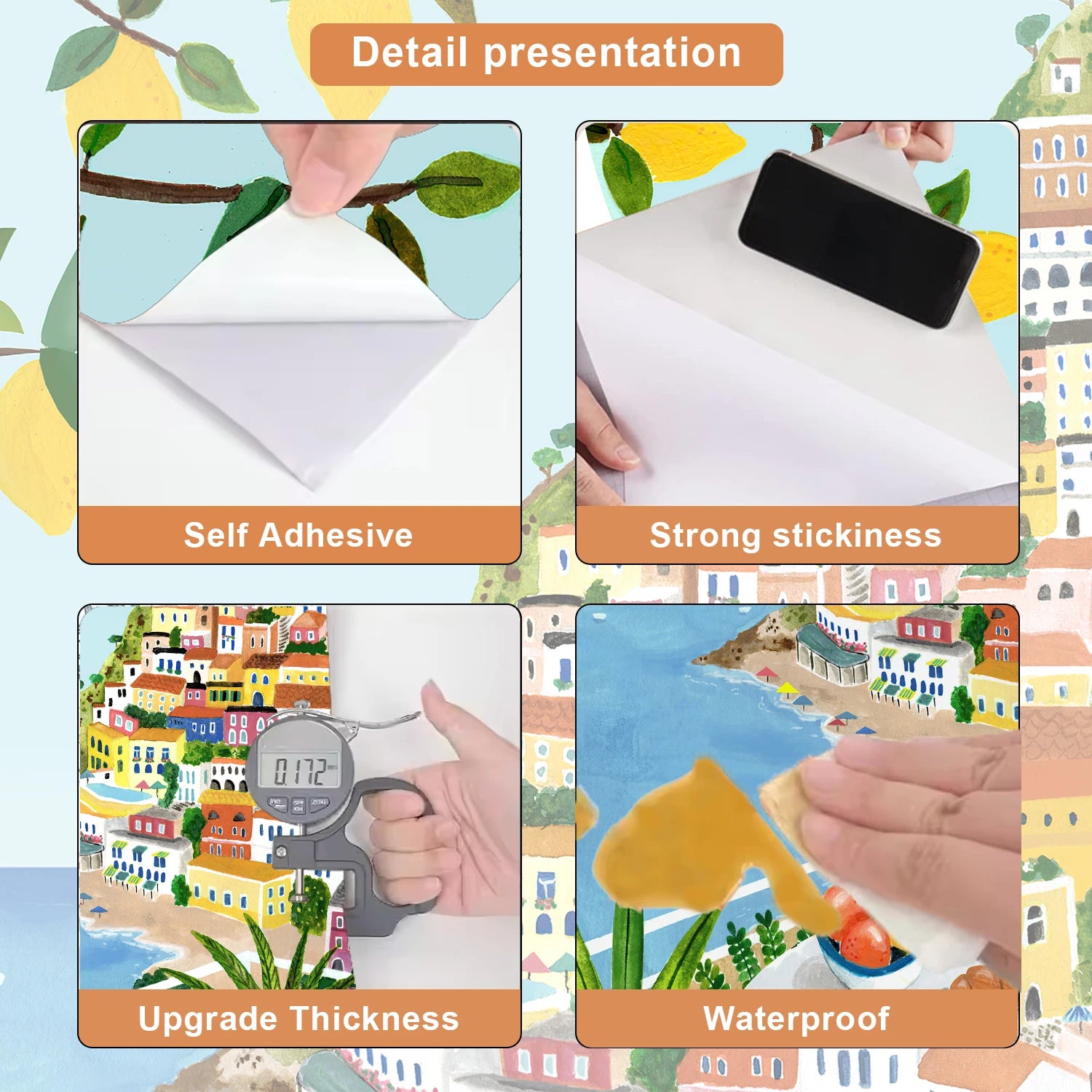 Positano Lemon Grove Archway Wall Mural – Amalfi Coast-Inspired Self-Adhesive Wallpaper Wall Decal for Bedroom, Living Room & Creative DIY Interior Styling