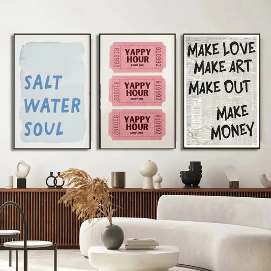 Quotes For Modern Living Wall Art Fine Art Canvas Prints Typographic Letters & Text Minimalist Artwork For Living Room Bedroom Dining Room Decor