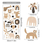 Rainbow Bear & Star Wall Decals – Cute Animals Boho Nursery Art Stickers for Kids Room Girls Bedroom Baby Space Creative DIY Home Decor