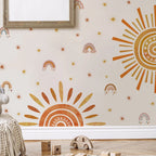 Rainbow Sun & Stars Wall Stickers – Cute & Colorful PVC Wall Decals for Baby Nursery, Bedroom & Playroom - Creative DIY Home Decor