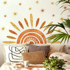 Rainbow Sun & Stars Wall Stickers – Cute & Colorful PVC Wall Decals for Baby Nursery, Bedroom & Playroom - Creative DIY Home Decor