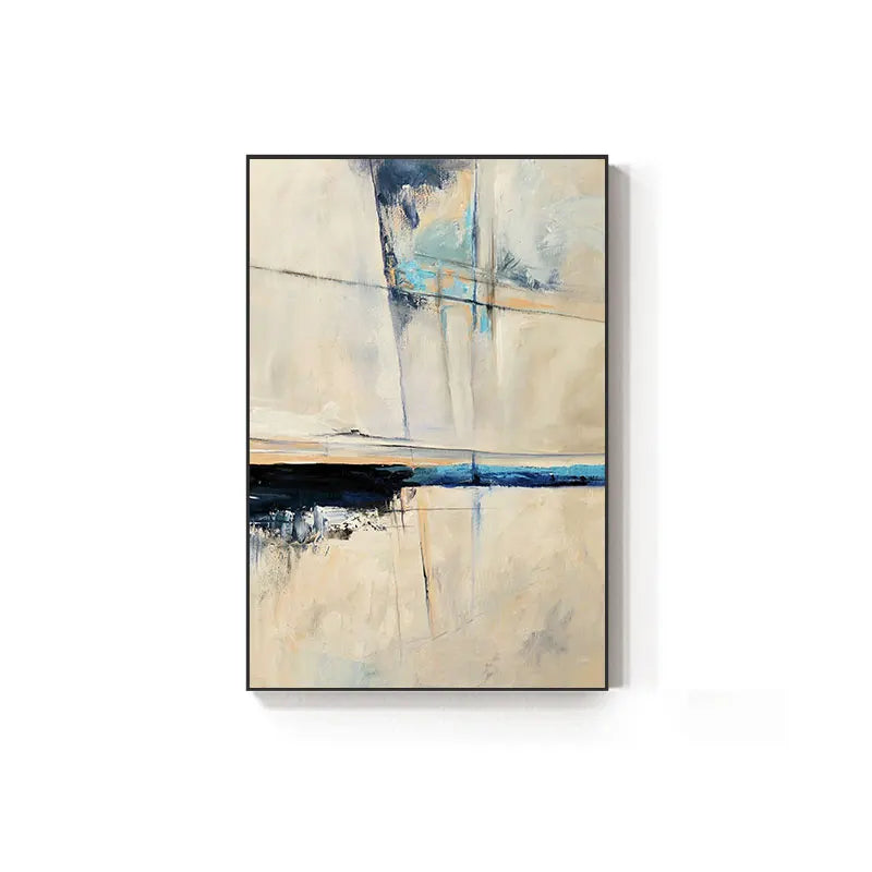 Retro Vintage Abstract Blue Gray Color Block Wall Art Fine Art Canvas Prints Pictures For Modern Apartments Contemporary Interior Decor 2024 