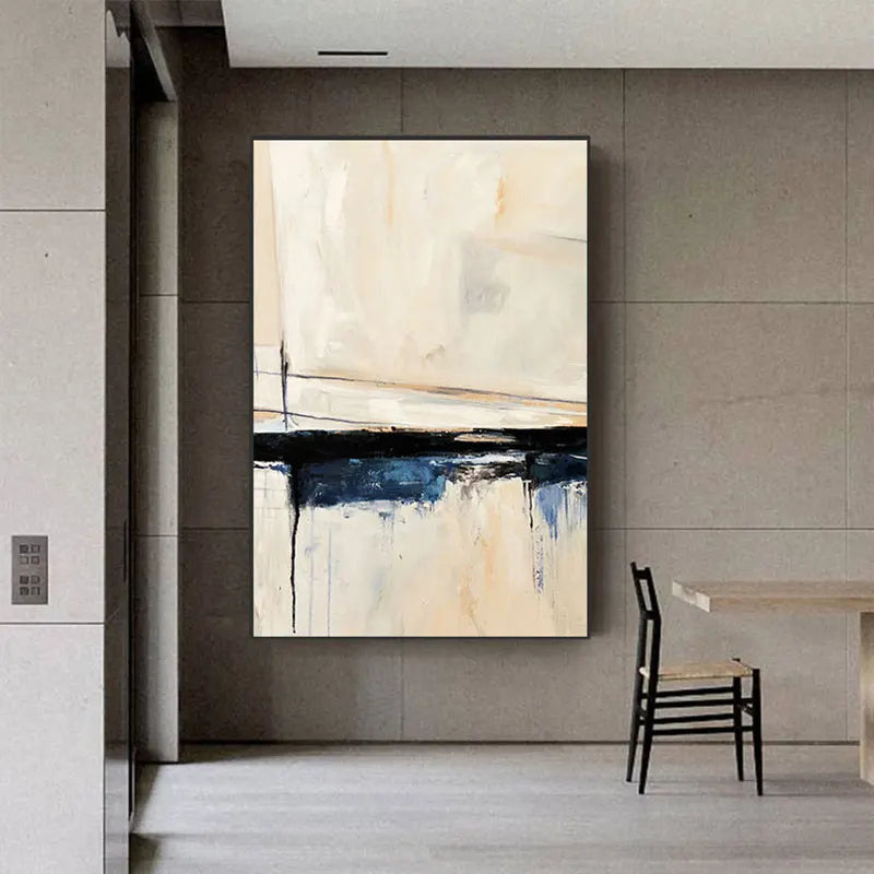 Retro Vintage Abstract Blue Gray Color Block Wall Art Fine Art Canvas Prints Pictures For Modern Apartments Contemporary Interior Decor 2024