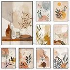 Rustic Abstract Botanical Still Life Floral Wall Art Fine Art Canvas Print For Modern Living Room Dining Room Kitchen Art Decor