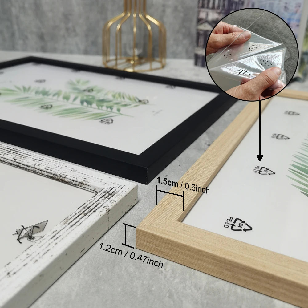 Rustic Brown White Wood Photo Frames Small Sizes 10x15, 15x20, 20x25cm, A4 21x30 Wooden Frames Canvas Photos etc Wall Hanging or Table Mount With Acrylic 2025 001