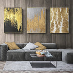 Rustic Golden Grey Black Abstract Wall Art Fine Art Canvas Prints Posters Pictures For Living Room Dining Room Art For Contemporary Interiors