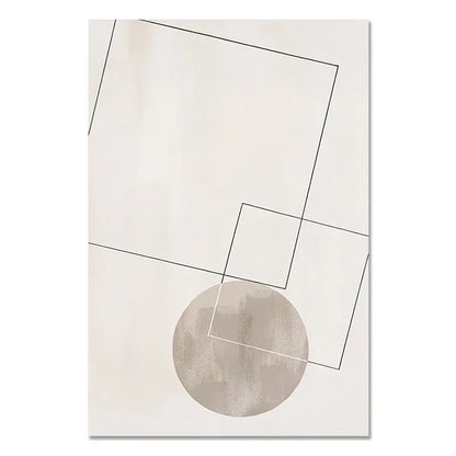 Abstract design with geometric shapes on a beige background