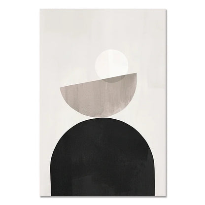 Abstract art print with geometric shapes on a white background
