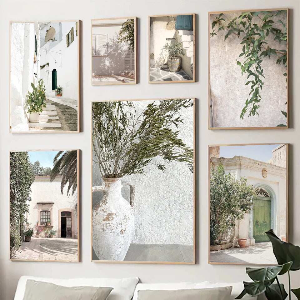 Rustic Villa Lifestyle Wall Art Fine Art Canvas Prints Bohemian Gallery Wall Pictures For Living Room Dining Room Scandinavian Home Decor 2024