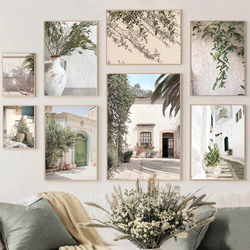 Rustic Villa Lifestyle Wall Art Fine Art Canvas Prints Bohemian Gallery Wall Pictures For Living Room Dining Room Scandinavian Home Decor 2024
