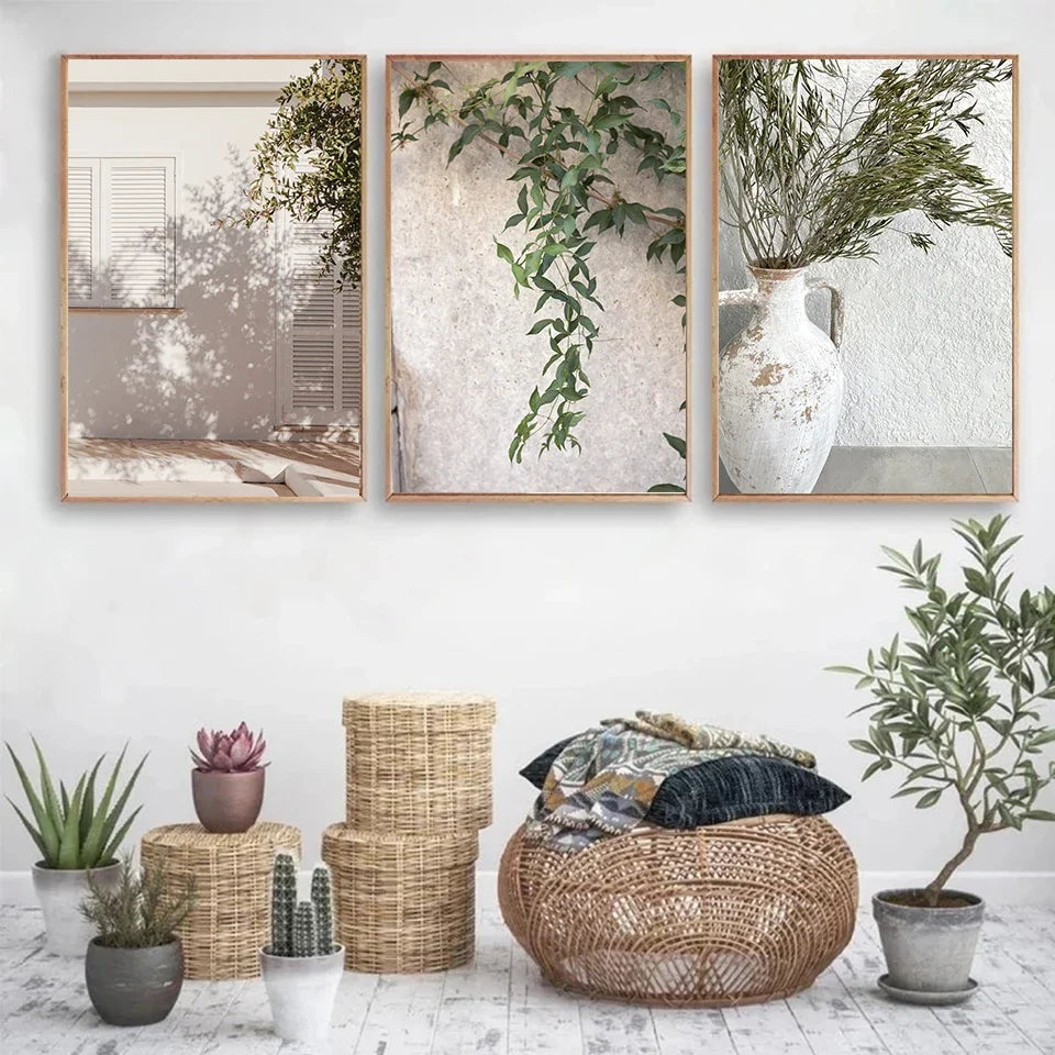 Rustic Villa Lifestyle Wall Art Fine Art Canvas Prints Bohemian Gallery Wall Pictures For Living Room Dining Room Scandinavian Home Decor 2024