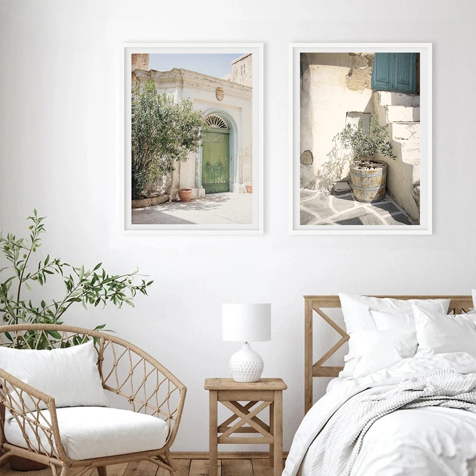 Rustic Villa Lifestyle Wall Art Fine Art Canvas Prints Bohemian Gallery Wall Pictures For Living Room Dining Room Scandinavian Home Decor 2024