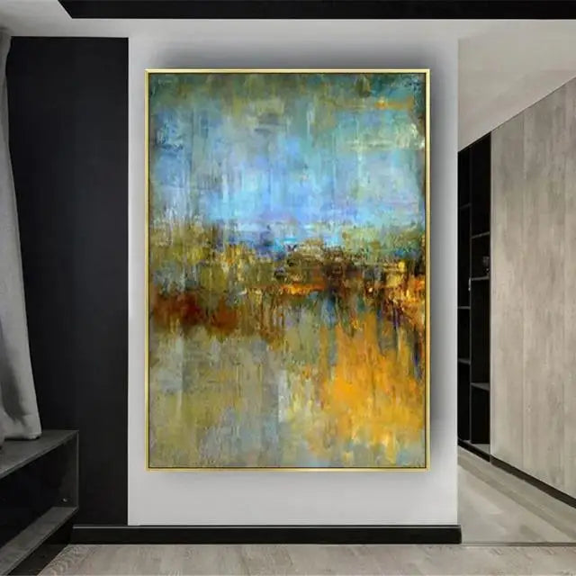 Abstract painting in a modern interior setting