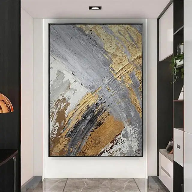 Abstract art painting in a modern interior setting
