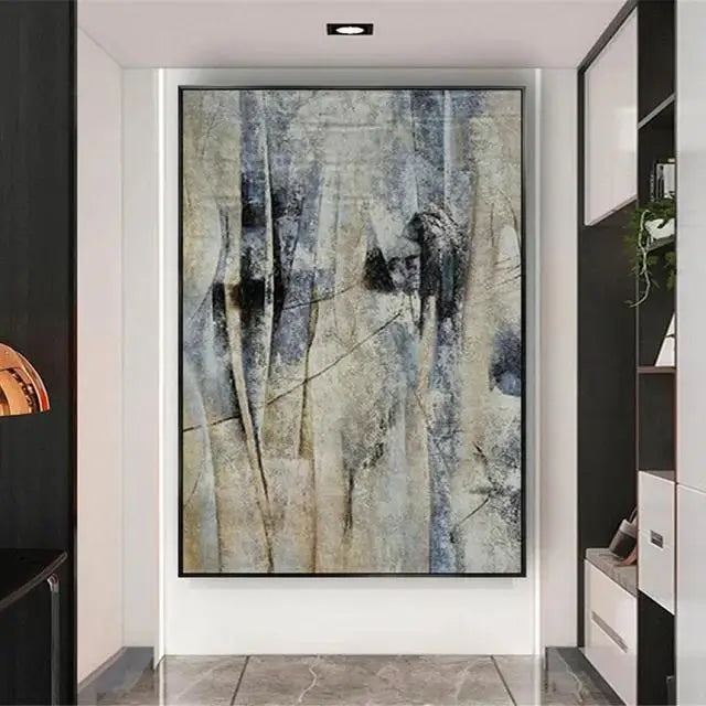 Abstract art painting in a modern interior setting