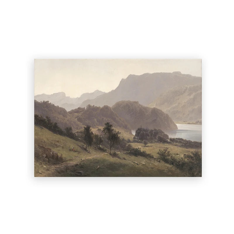 Rustic Vintage Oil Painting Mountain Forest Landscape Wall Art Fine Art Canvas Prints Gallery Wall Pictures For Living Room Dining Room Art Decoration 2025