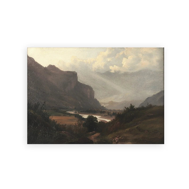 Rustic Vintage Oil Painting Mountain Forest Landscape Wall Art Fine Art Canvas Prints Gallery Wall Pictures For Living Room Dining Room Art Decoration 2025