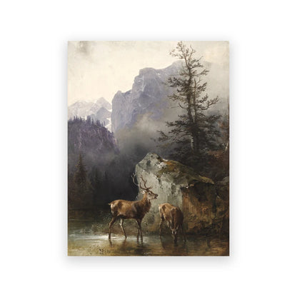 Rustic Vintage Oil Painting Mountain Forest Landscape Wall Art Fine Art Canvas Prints Gallery Wall Pictures For Living Room Dining Room Art Decoration 2025