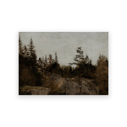 Rustic Vintage Oil Painting Mountain Forest Landscape Wall Art Fine Art Canvas Prints Gallery Wall Pictures For Living Room Dining Room Art Decoration 2025