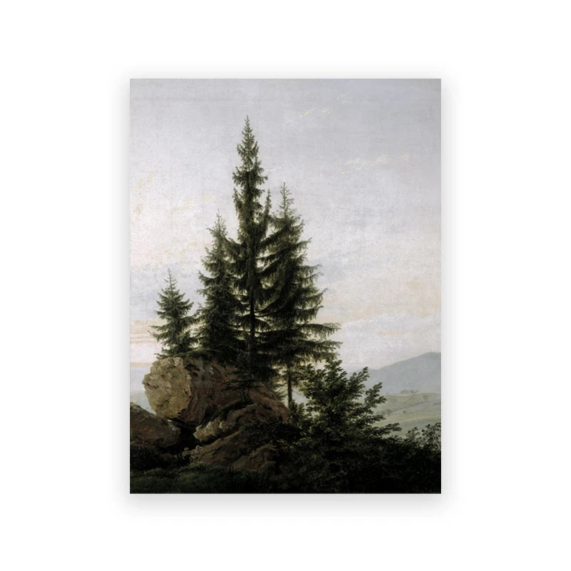 Rustic Vintage Oil Painting Mountain Forest Landscape Wall Art Fine Art Canvas Prints Gallery Wall Pictures For Living Room Dining Room Art Decoration 2025