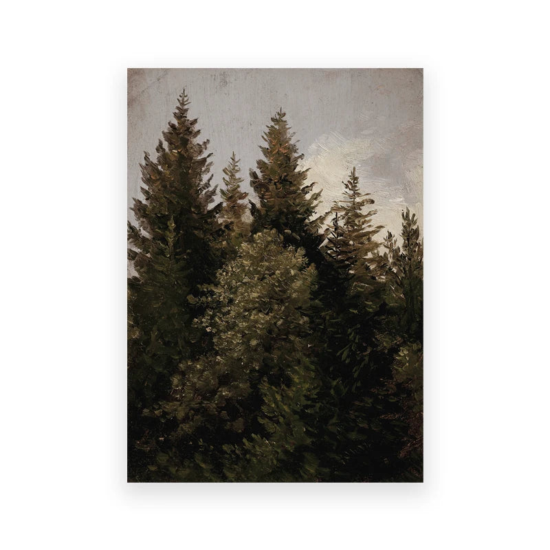 Rustic Vintage Oil Painting Mountain Forest Landscape Wall Art Fine Art Canvas Prints Gallery Wall Pictures For Living Room Dining Room Art Decoration 2025