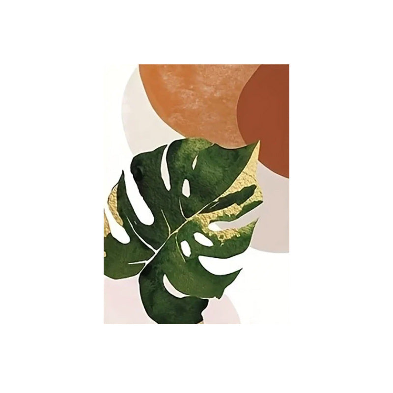 Rustic Watercolor Boho Palm Leaf Green Leaves Plants Boho Abstract Wall Art Fine Art Canvas Prints Pictures For Living Room Dining Room Art Decor