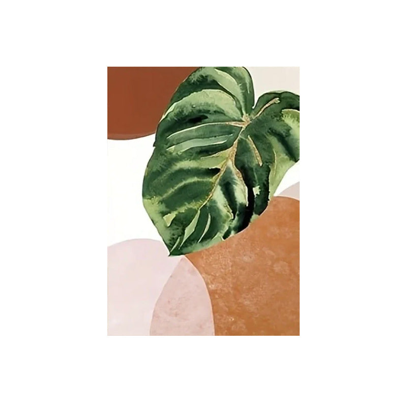 Rustic Watercolor Boho Palm Leaf Green Leaves Plants Boho Abstract Wall Art Fine Art Canvas Prints Pictures For Living Room Dining Room Art Decor