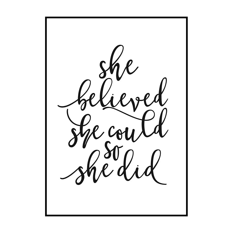 Motivational Quotes Posters Black White Minimalist Wall Art Fine Art Canvas Prints Inspirational Quotations Posters For Living Room Bedroom Home Office Decor