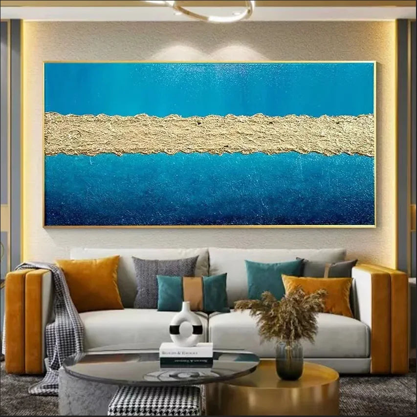 * Hand Painted * Modern Abstract Large Format Acrylic Oil Painting For Living Room Above Sofa Dining Room Art Decor - Unique Hand Painted Acrylic Oil Painting On Canvas