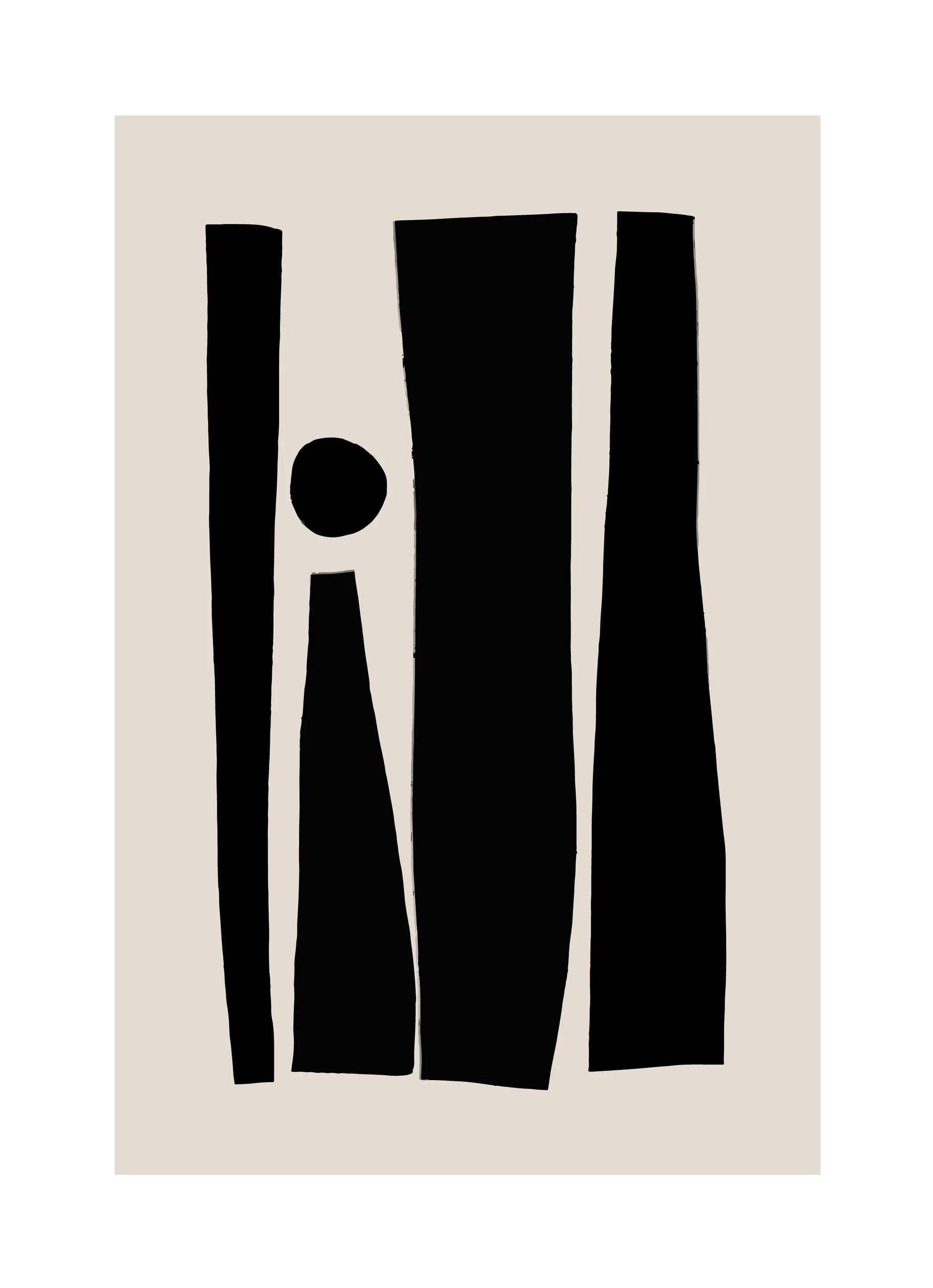 Thick Brush Flowing Lines Black Beige Abstract Wall Art Fine Art Canvas Prints Minimalist Artworks For Modern Apartment Living Room Home Office Decor